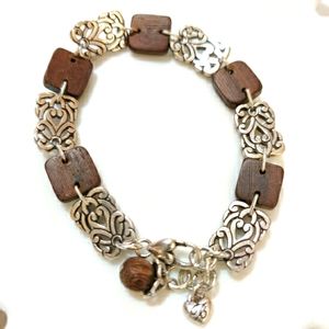 Brighton Katu Silver Wood Bracelet